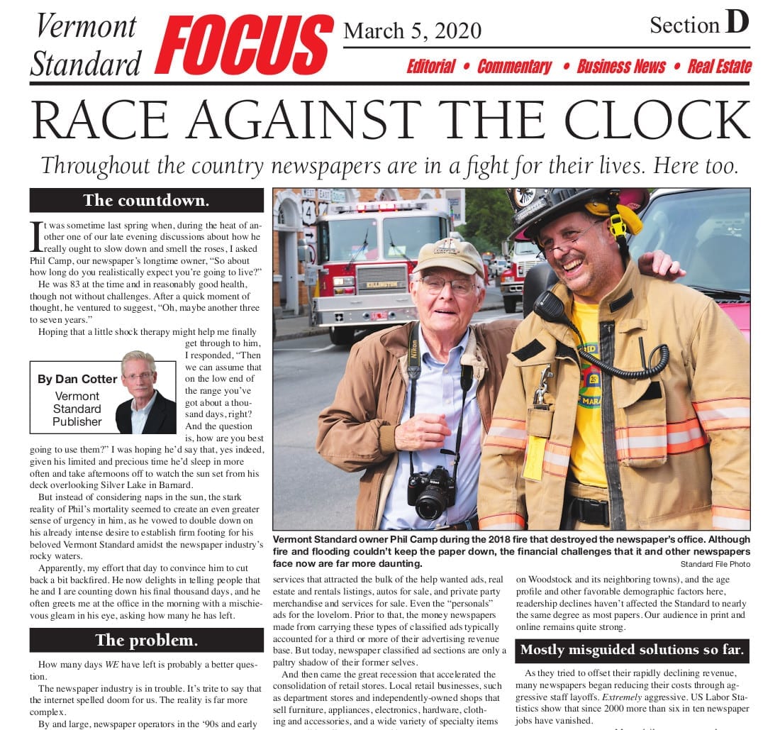Race Against The Clock VT Standard Front Page